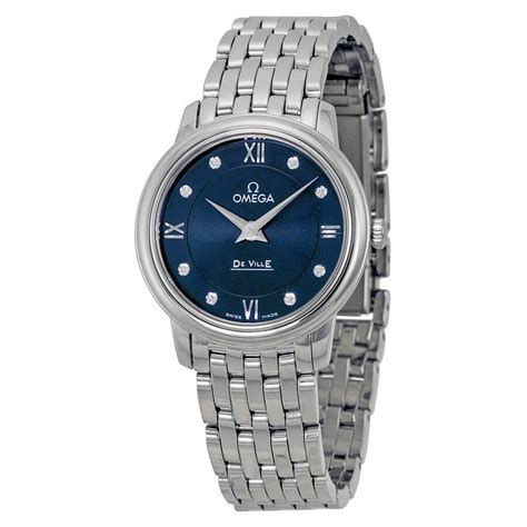 omega ladies deville blue dial quartz watch|omega de ville old models.